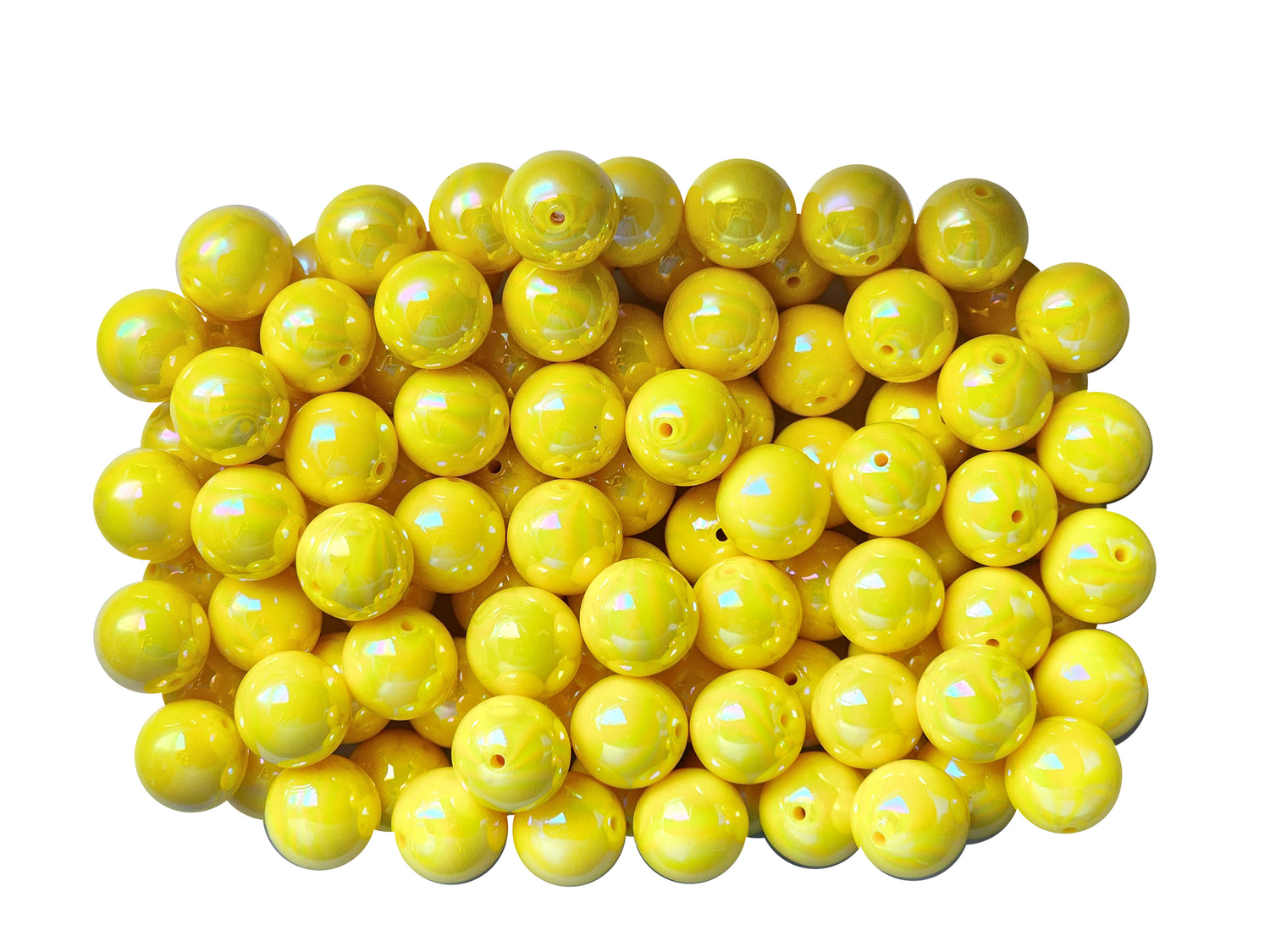 yellow AB 20mm bubblegum beads