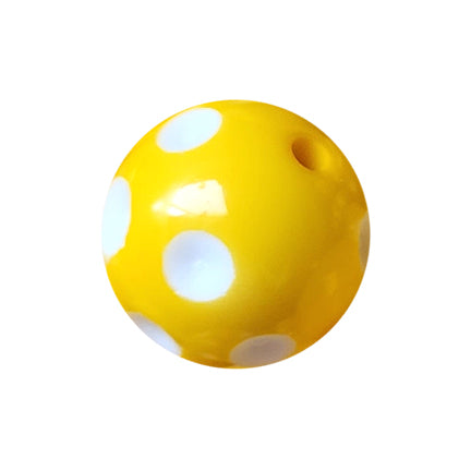 yellow dots 20mm bubblegum beads