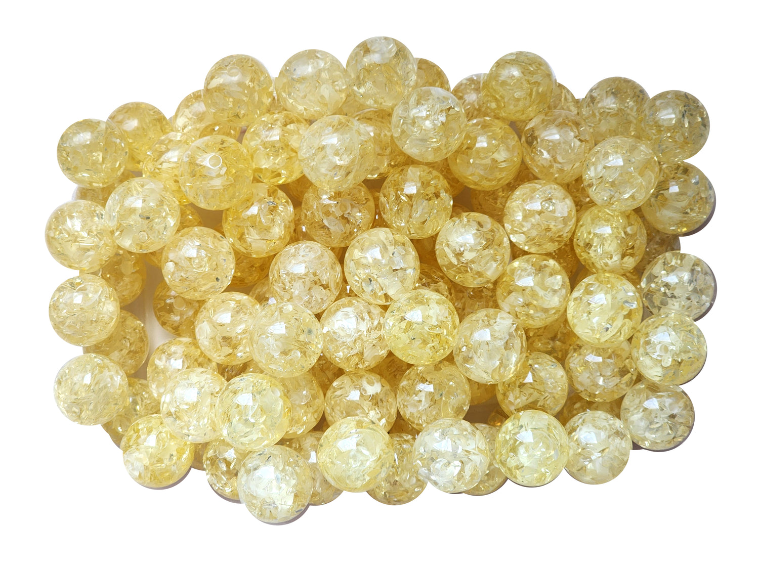 yellow stained glass 20mm bubblegum beads