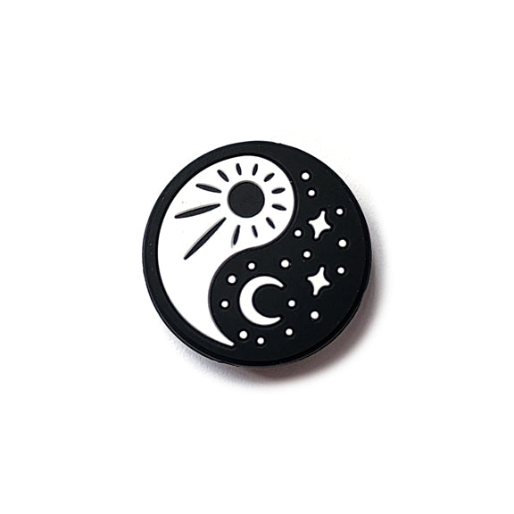 sun & moon ying yang silicone focal beads