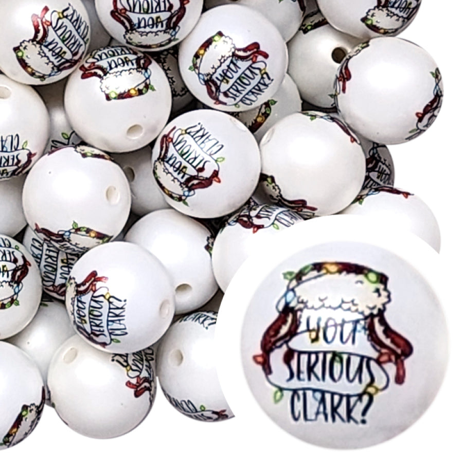 you serious clark 20mm printed bubblegum beads