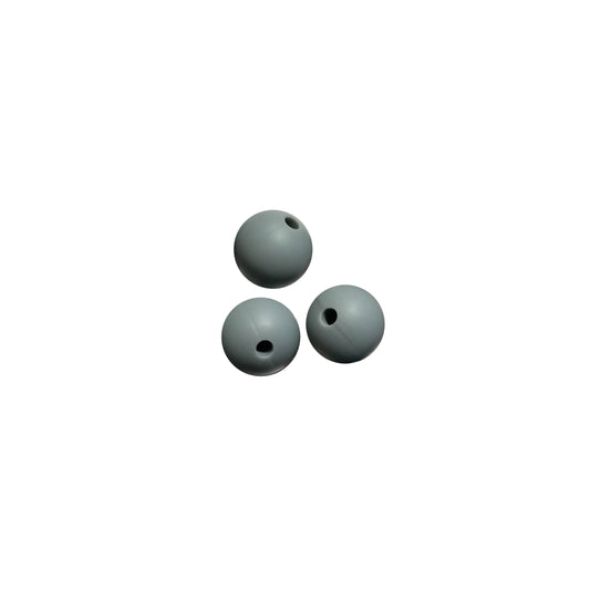 12mm gray round silicone beads