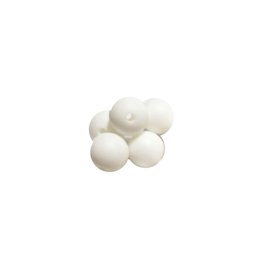 12mm white round silicone beads