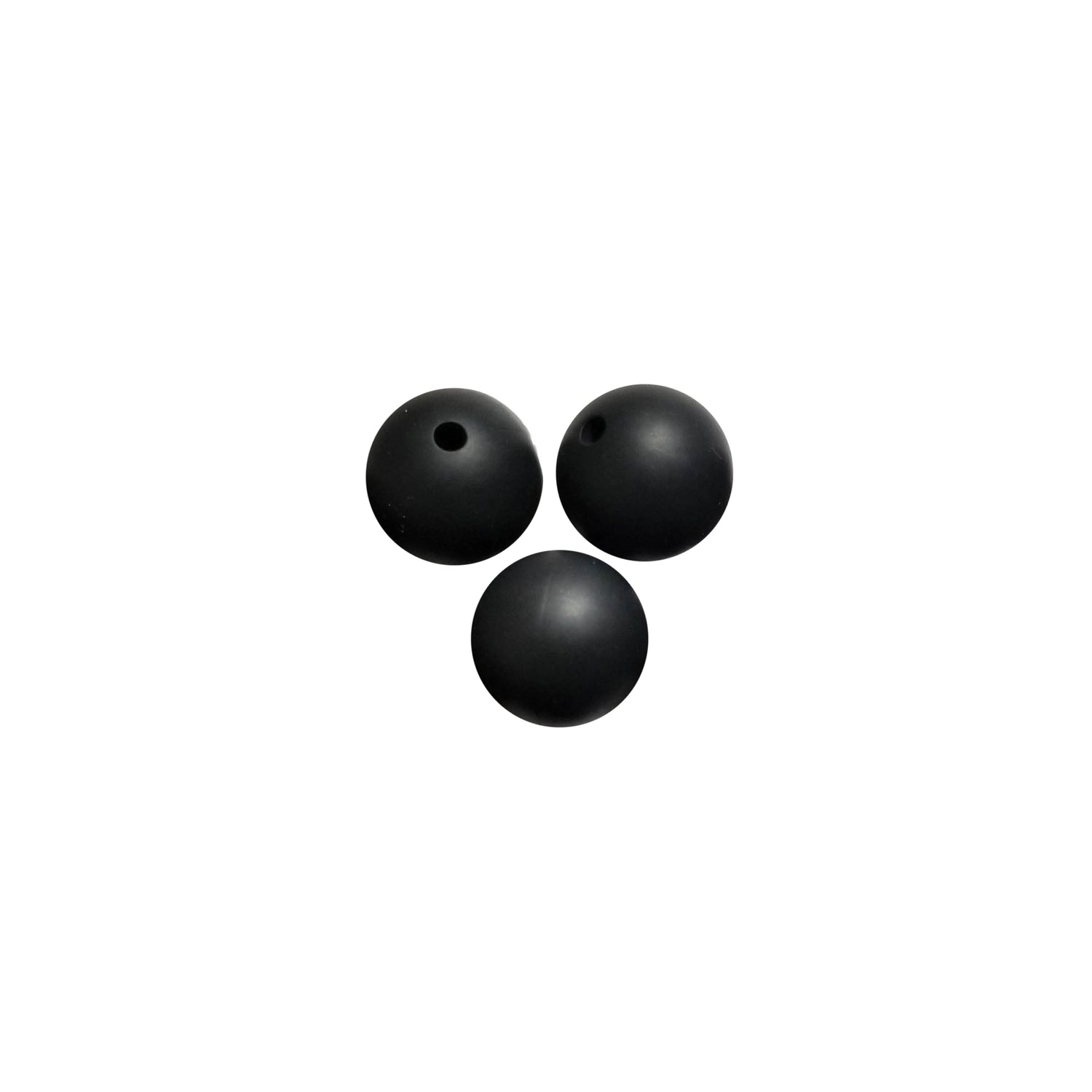 15mm black round silicone beads