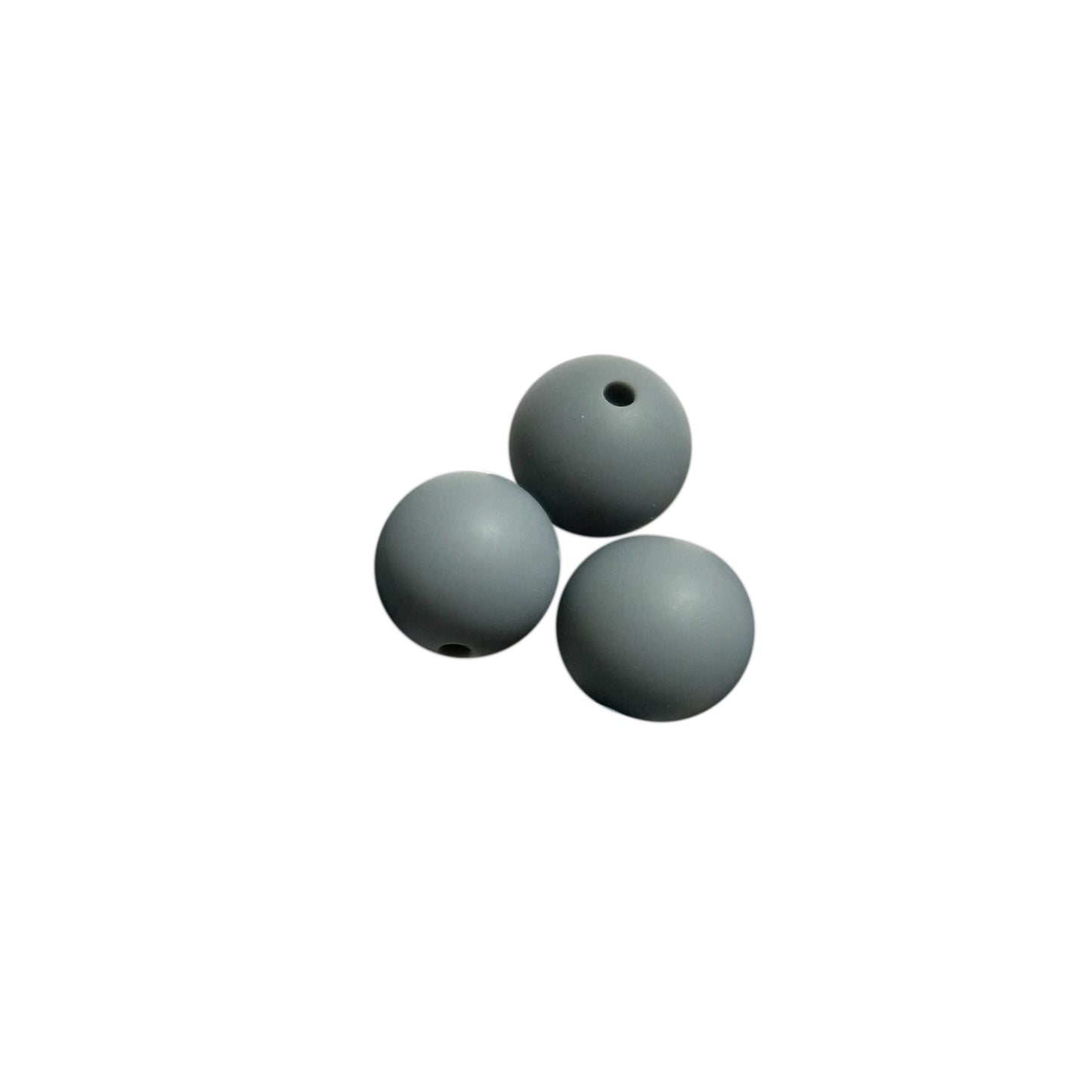 15mm gray round silicone beads