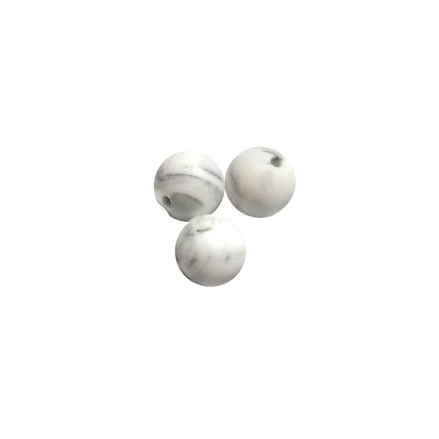 15mm marble round silicone beads