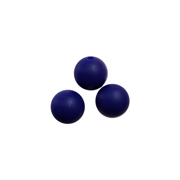 15mm navy blue round silicone beads