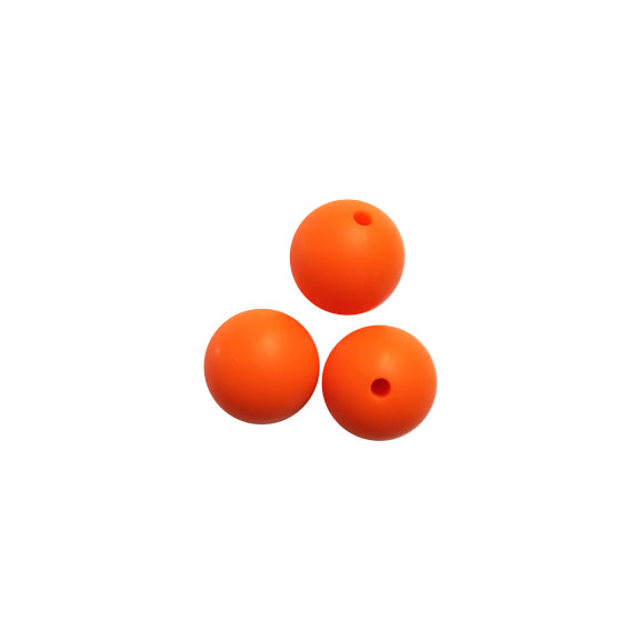 15mm orange round silicone beads