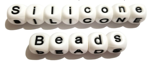 15mm letter alphabet silicone beads