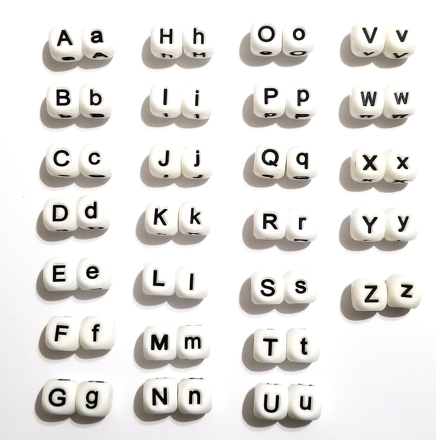 15mm letter alphabet silicone beads