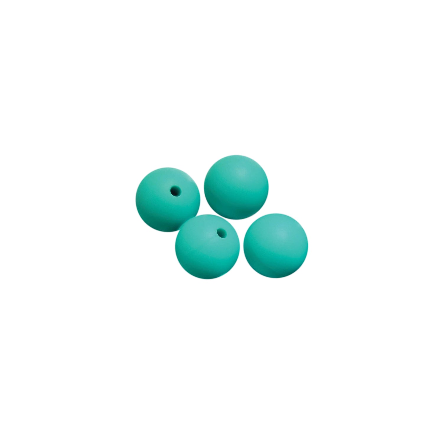 15mm turquoise round silicone beads