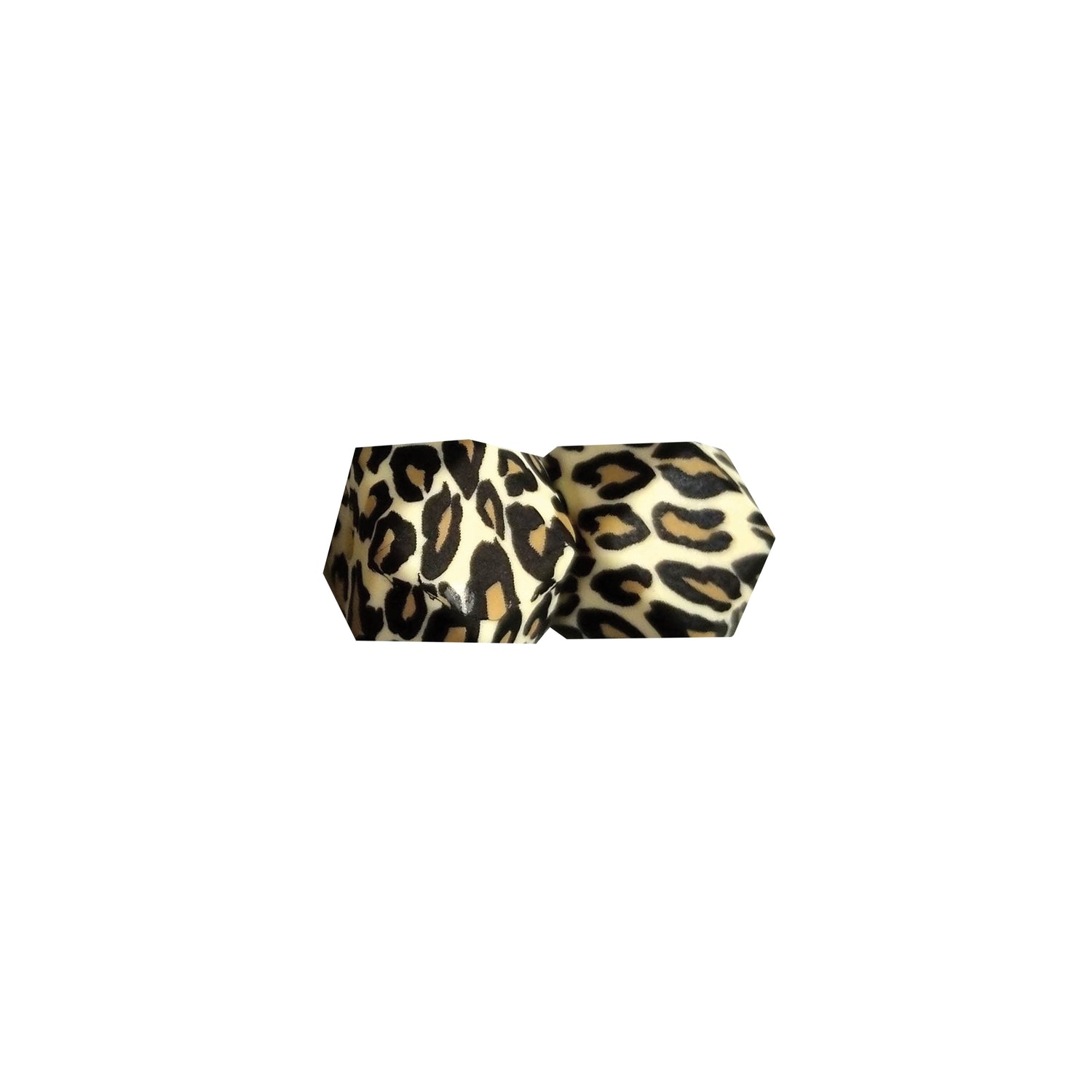 17mm leopard print hexagon silicone beads