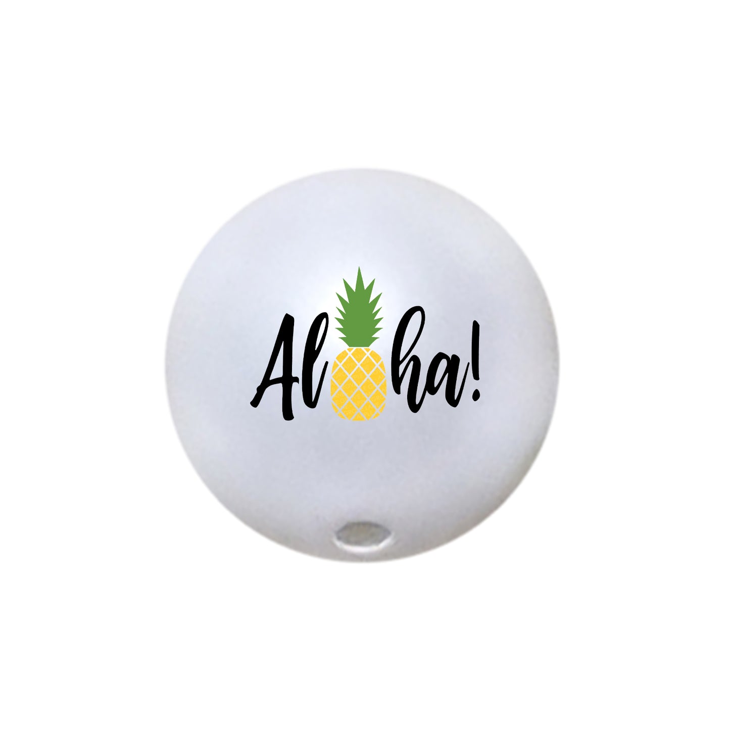 aloha pineapple custom printed 20mm bubblegum beads