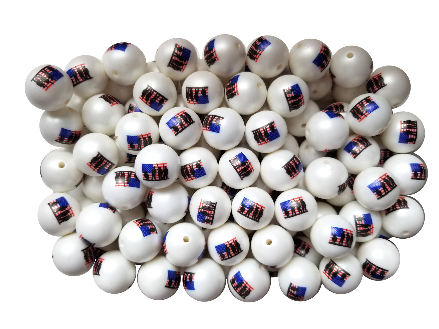 american soldiers army 20mm printed bubblegum beads