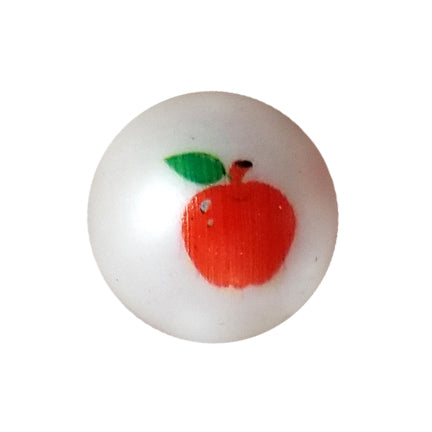apples 20mm printed bubblegum beads