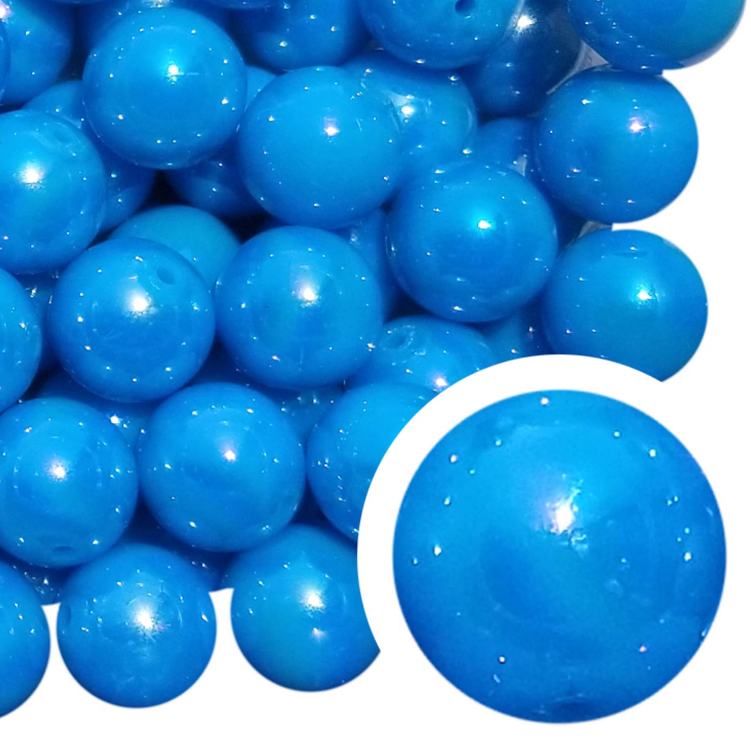 aqua AB 20mm bubblegum beads