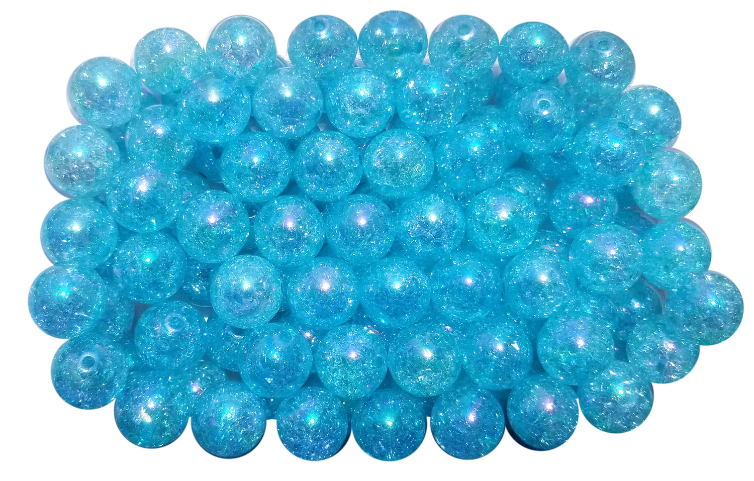 aqua crackle 20mm bubblegum beads