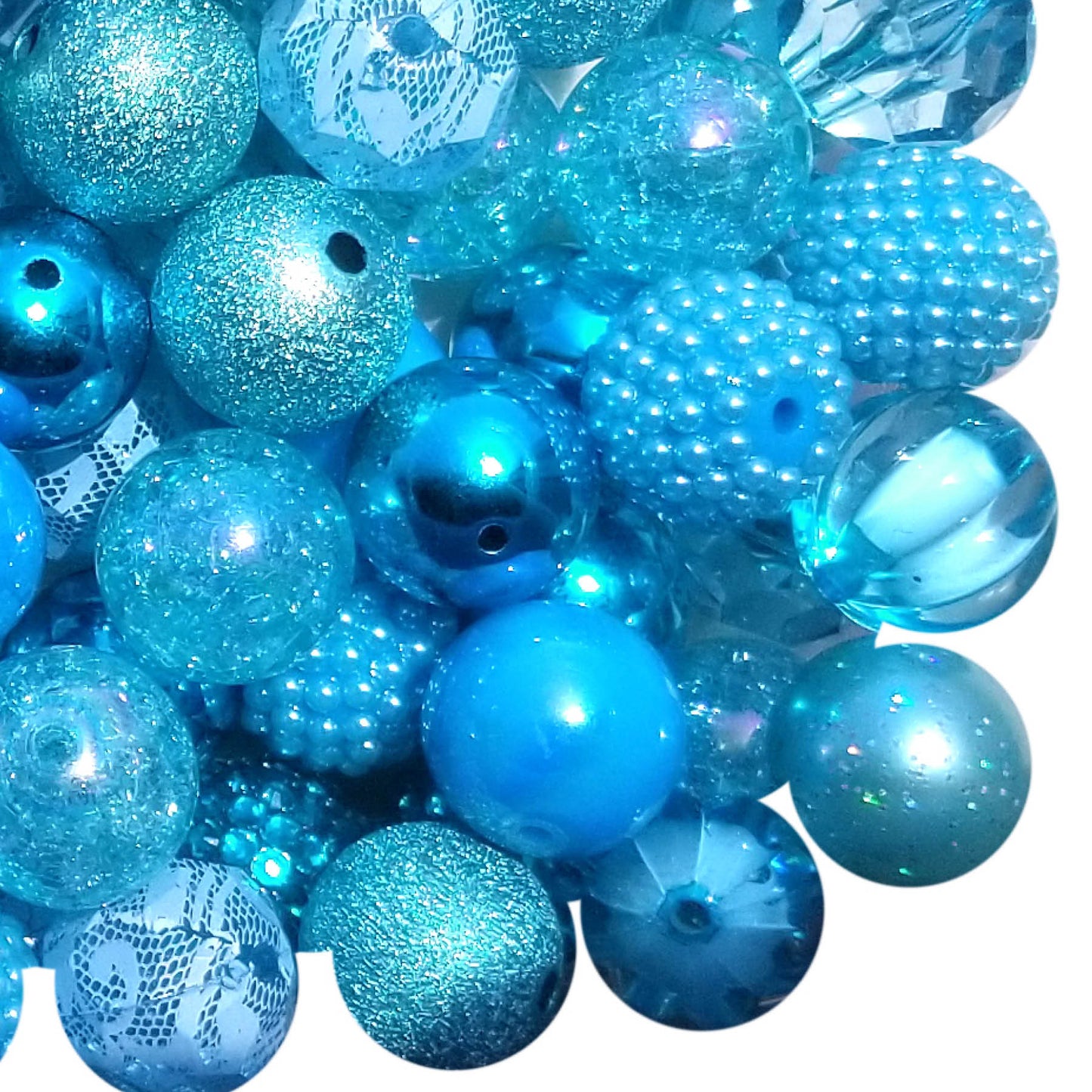 aqua mixed 20mm bubblegum beads