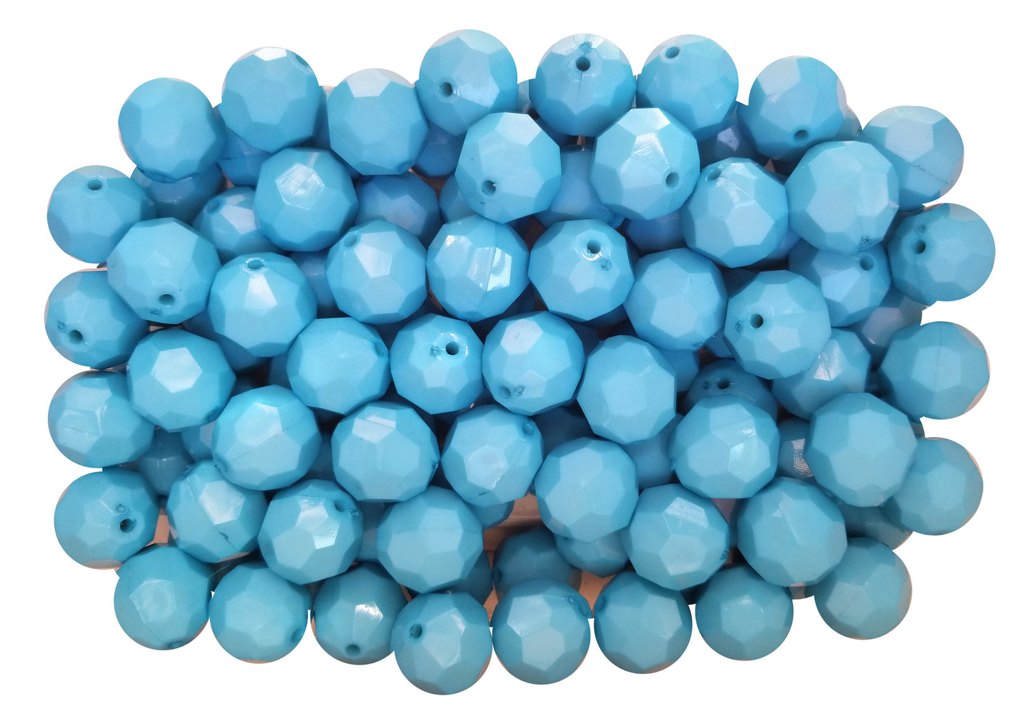 aqua opaque faceted 20mm bubblegum beads