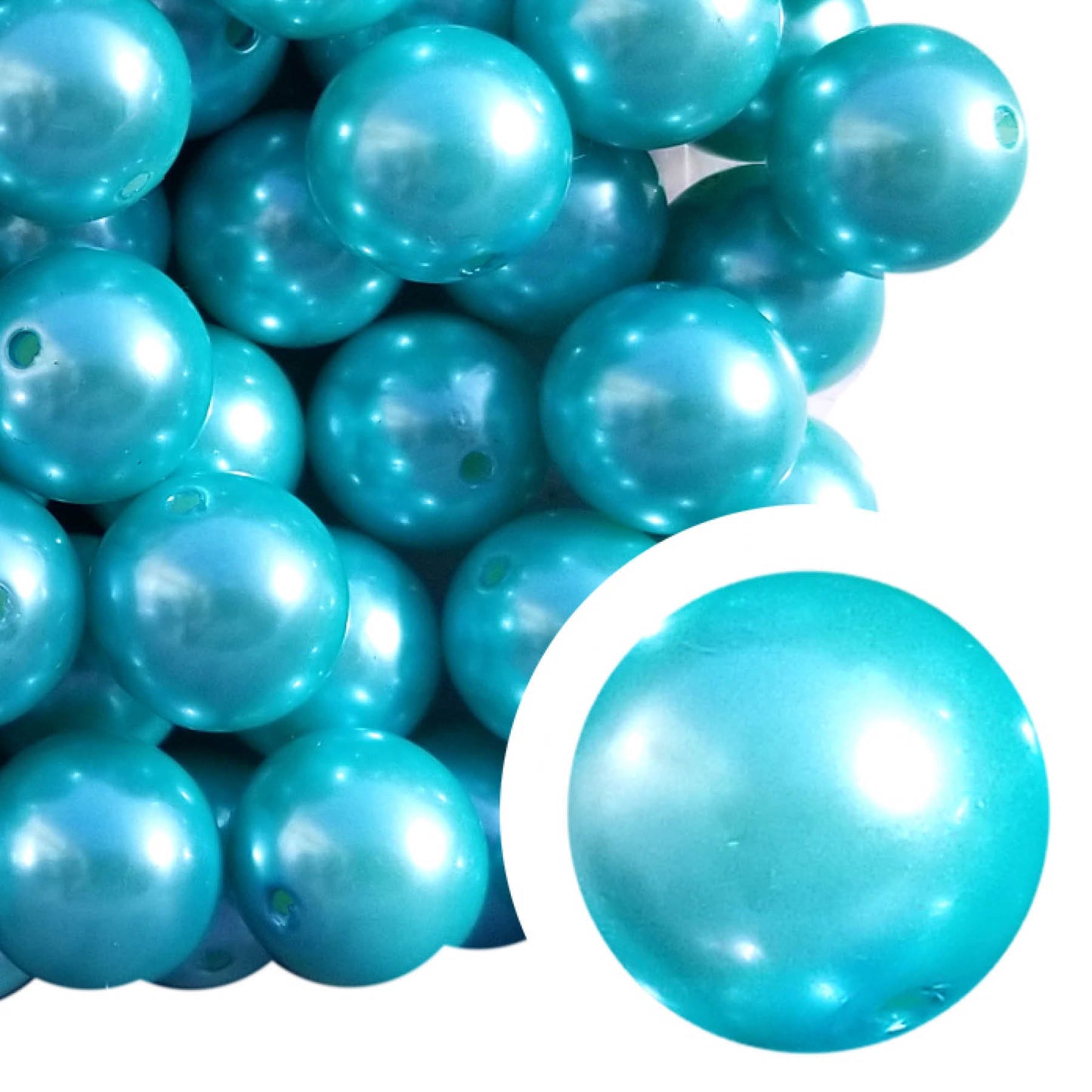 aqua pearl 20mm bubblegum beads