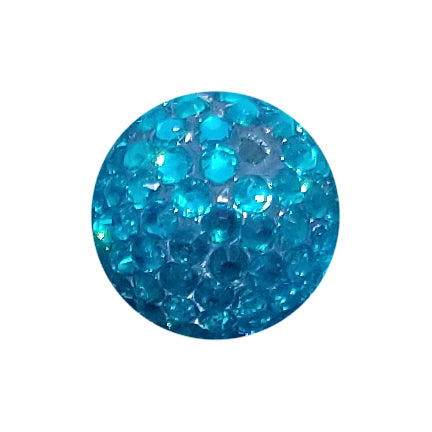 aqua rhinestone 20mm bubblegum beads