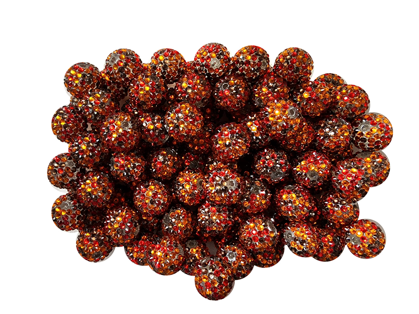 autumn leaves rhinestone 20mm bubblegum beads