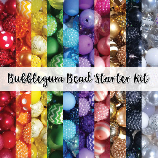 bubblegum bead starter kit mixed colors 20mm bubblegum beads