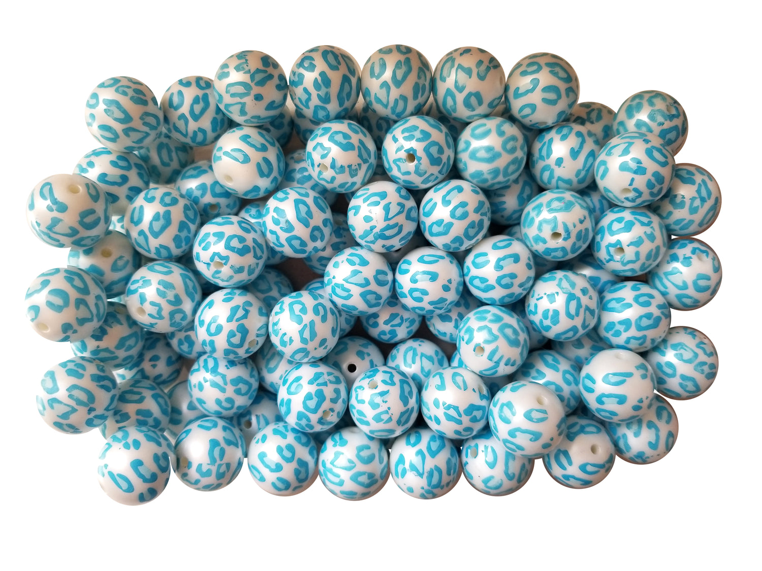 baby boy leopard print 20mm printed bubblegum beads