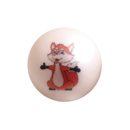 baby fox 20mm printed bubblegum beads