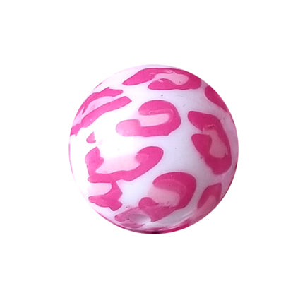 baby girl leopard print 20mm printed bubblegum beads