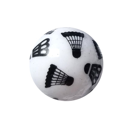 badminton shuttlecock 20mm printed bubblegum beads