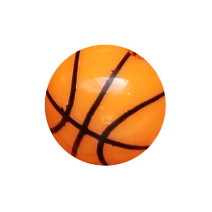 basketball 20mm printed bubblegum beads