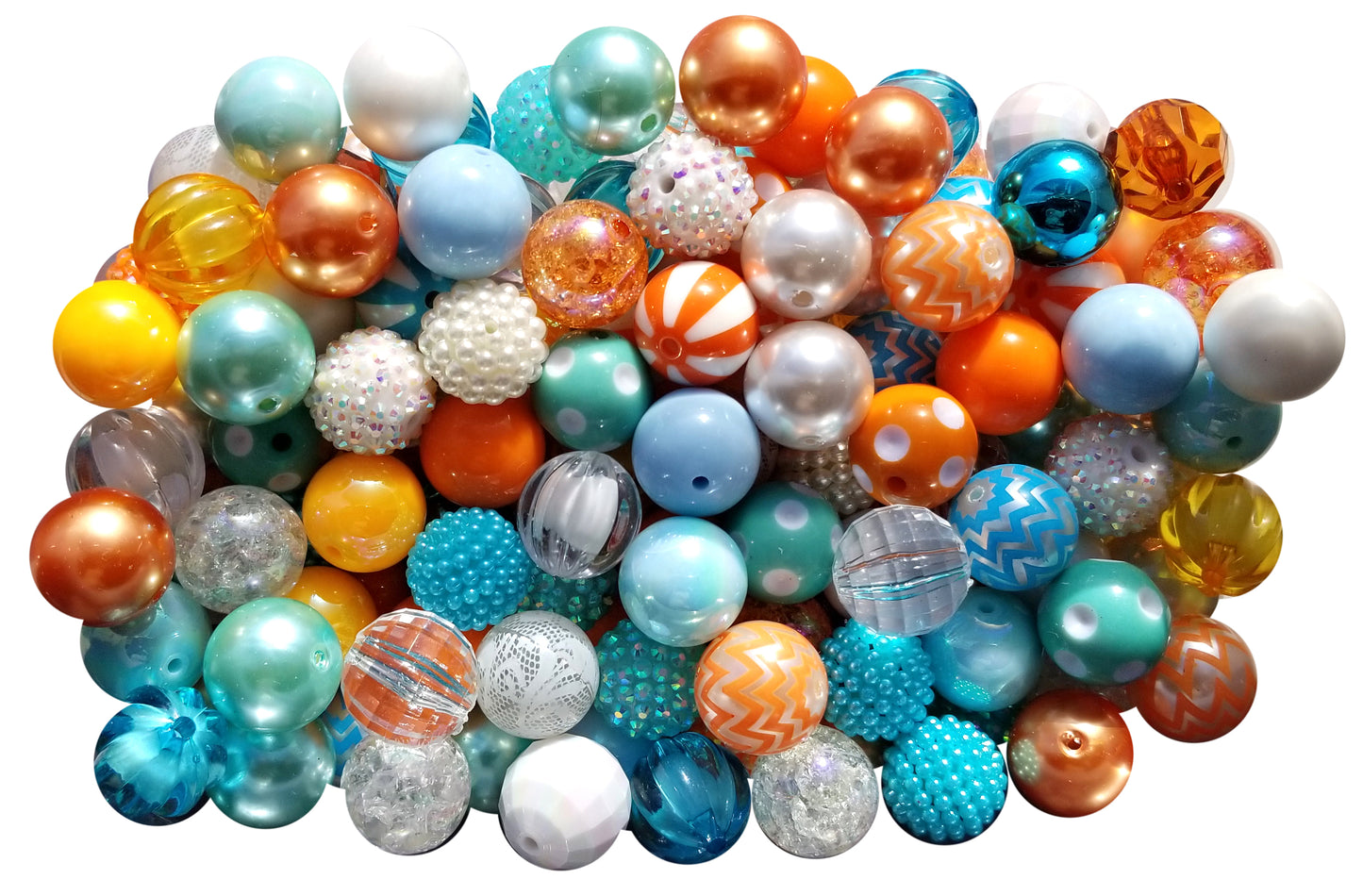 beach sunset mixed 20mm bubblegum beads