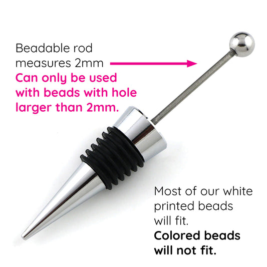 silver metal wine bottle stopper beadable wine stopper