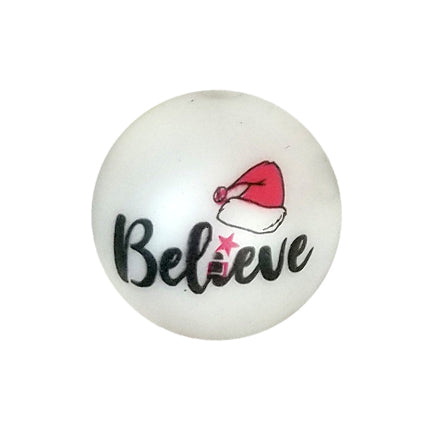 believe in santa 20mm printed bubblegum beads
