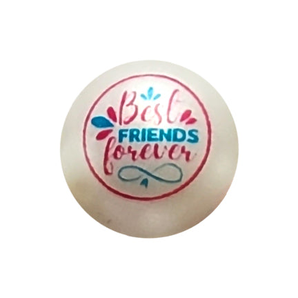 best friends forever 20mm printed bubblegum beads