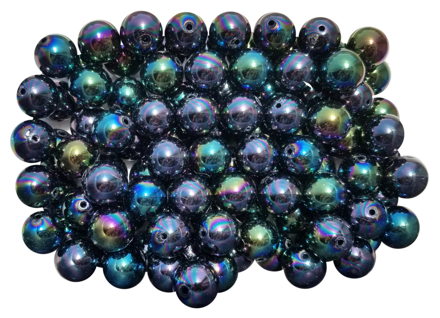 black AB 20mm bubblegum beads