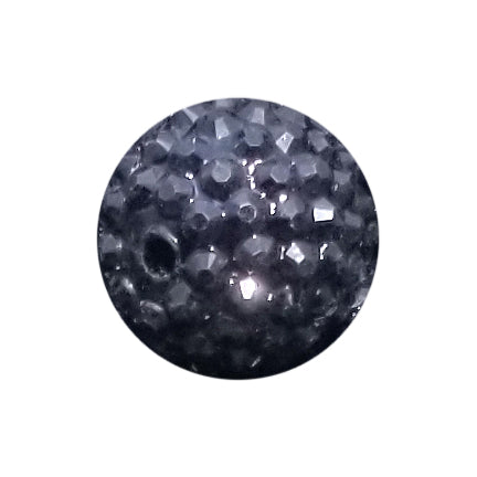 black rhinestone 20mm bubblegum beads