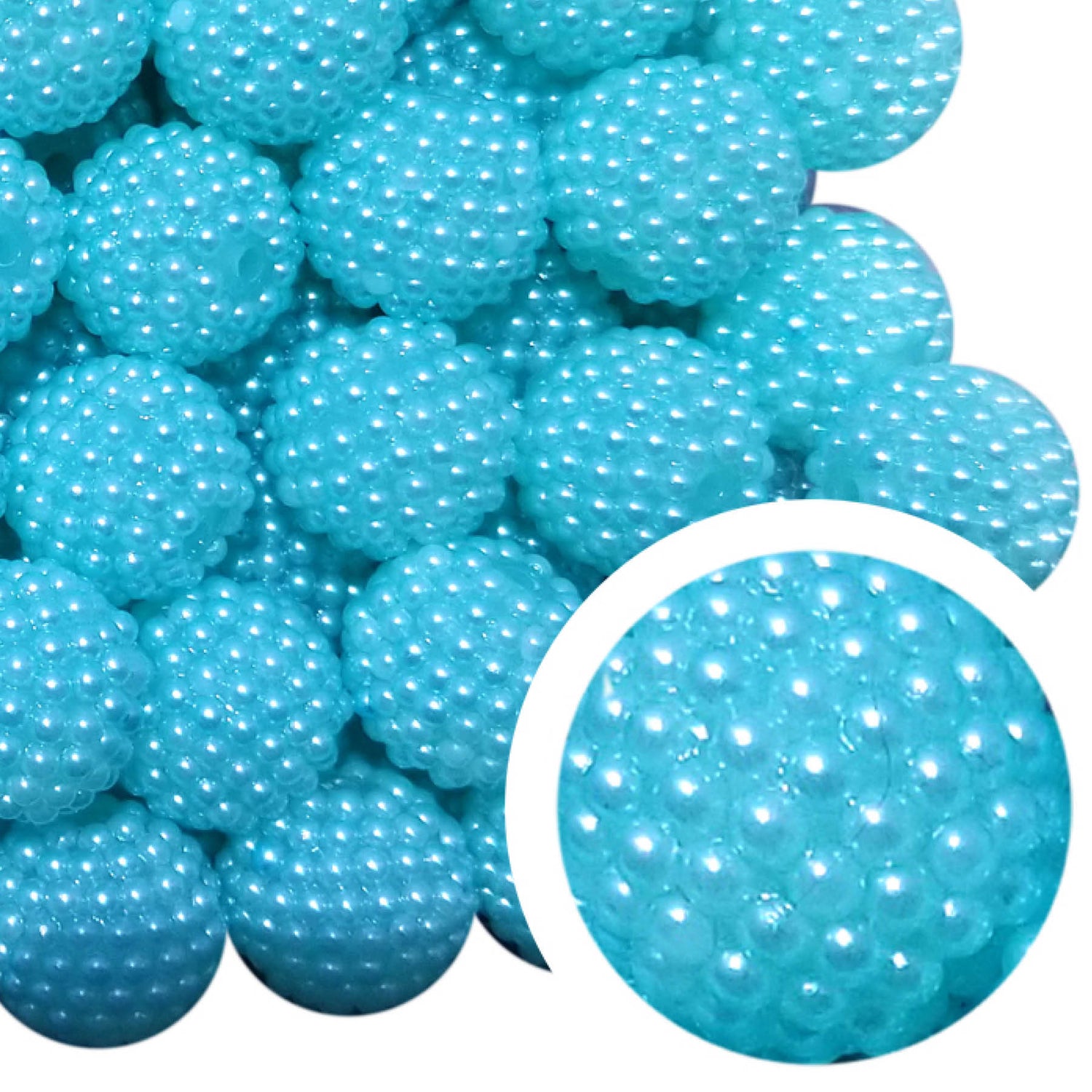 blue berry 20mm bubblegum beads