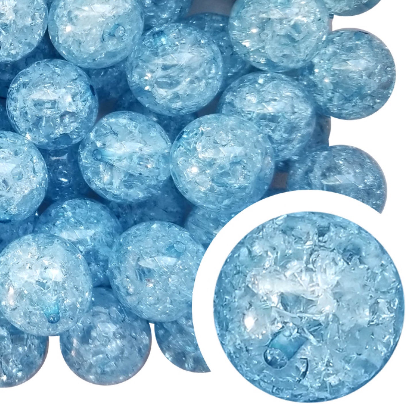 blue crackle 20mm bubblegum beads