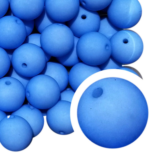 blue matte 20mm bubblegum beads