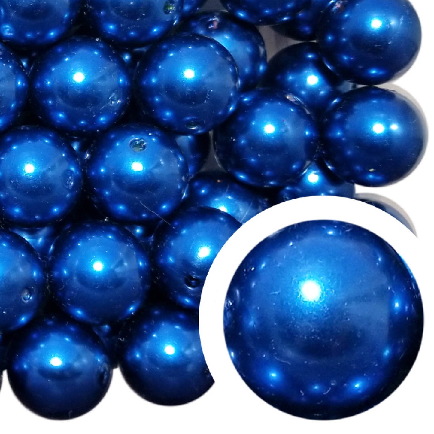 blue pearl 20mm bubblegum beads