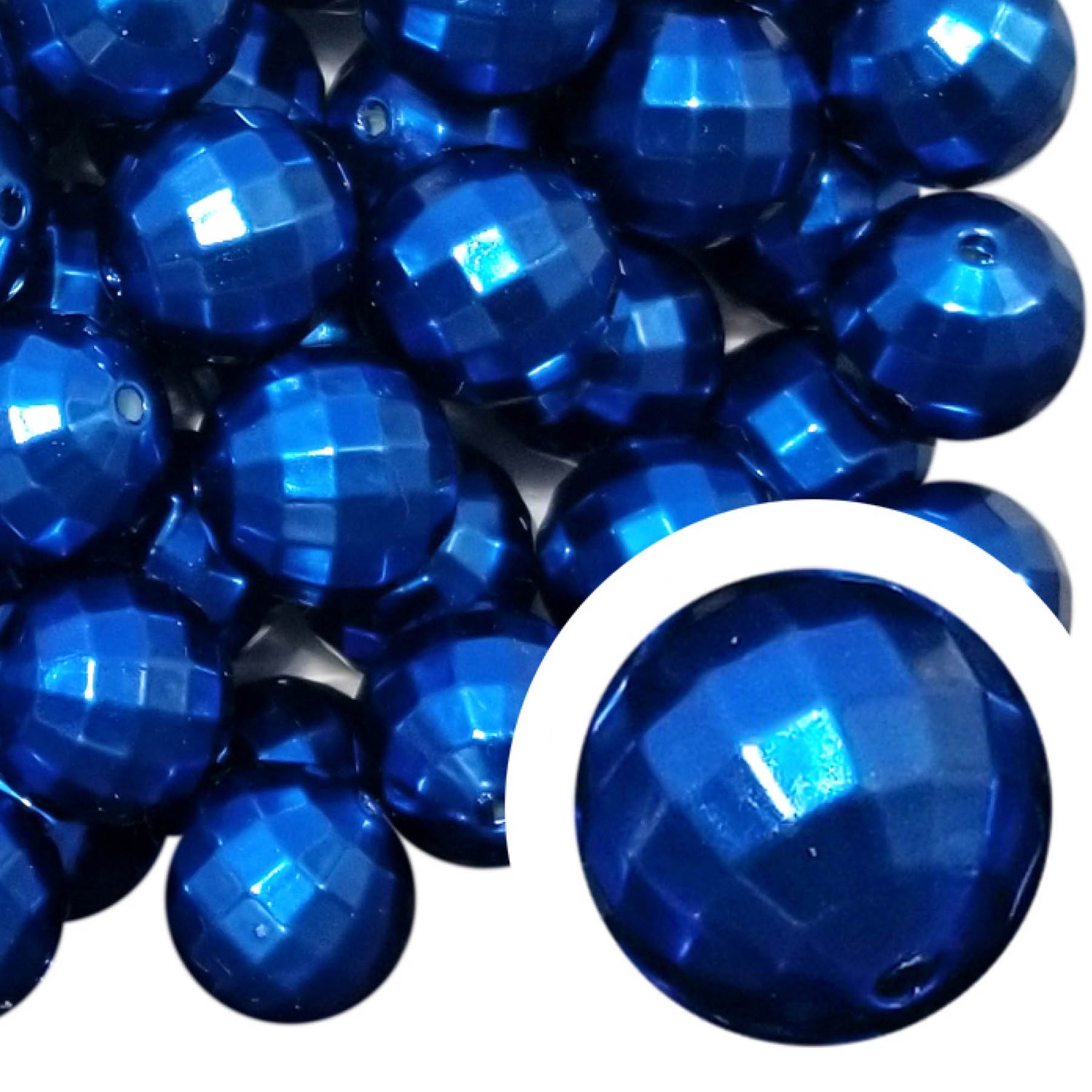 blue pearl disco 20mm bubblegum beads