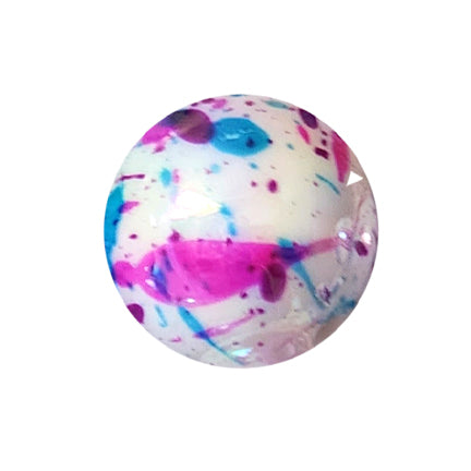blue & purple paint splatter 20mm printed bubblegum beads