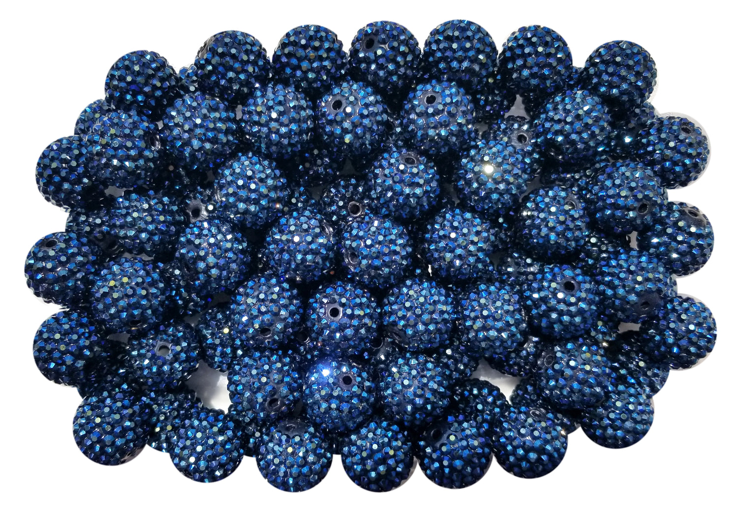 blue rhinestone 20mm bubblegum beads