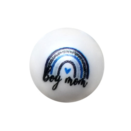 boy mom 20mm printed bubblegum beads