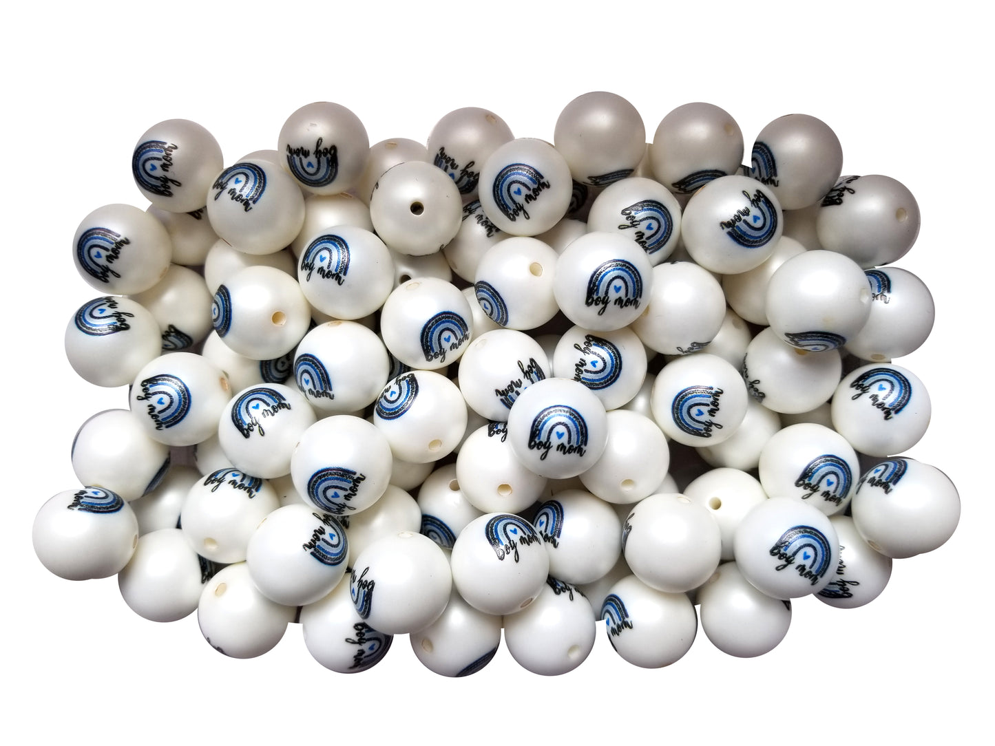 boy mom 20mm printed wholesale bubblegum beads
