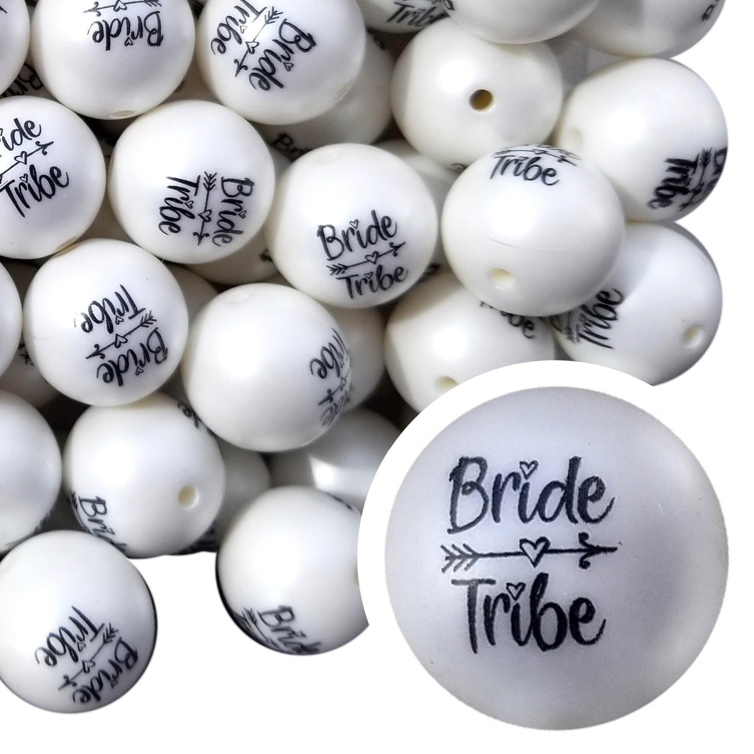 bride tribe 20mm printed bubblegum beads