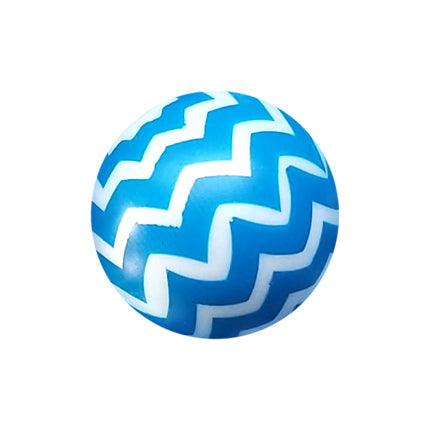 bright blue chevron 20mm bubblegum beads