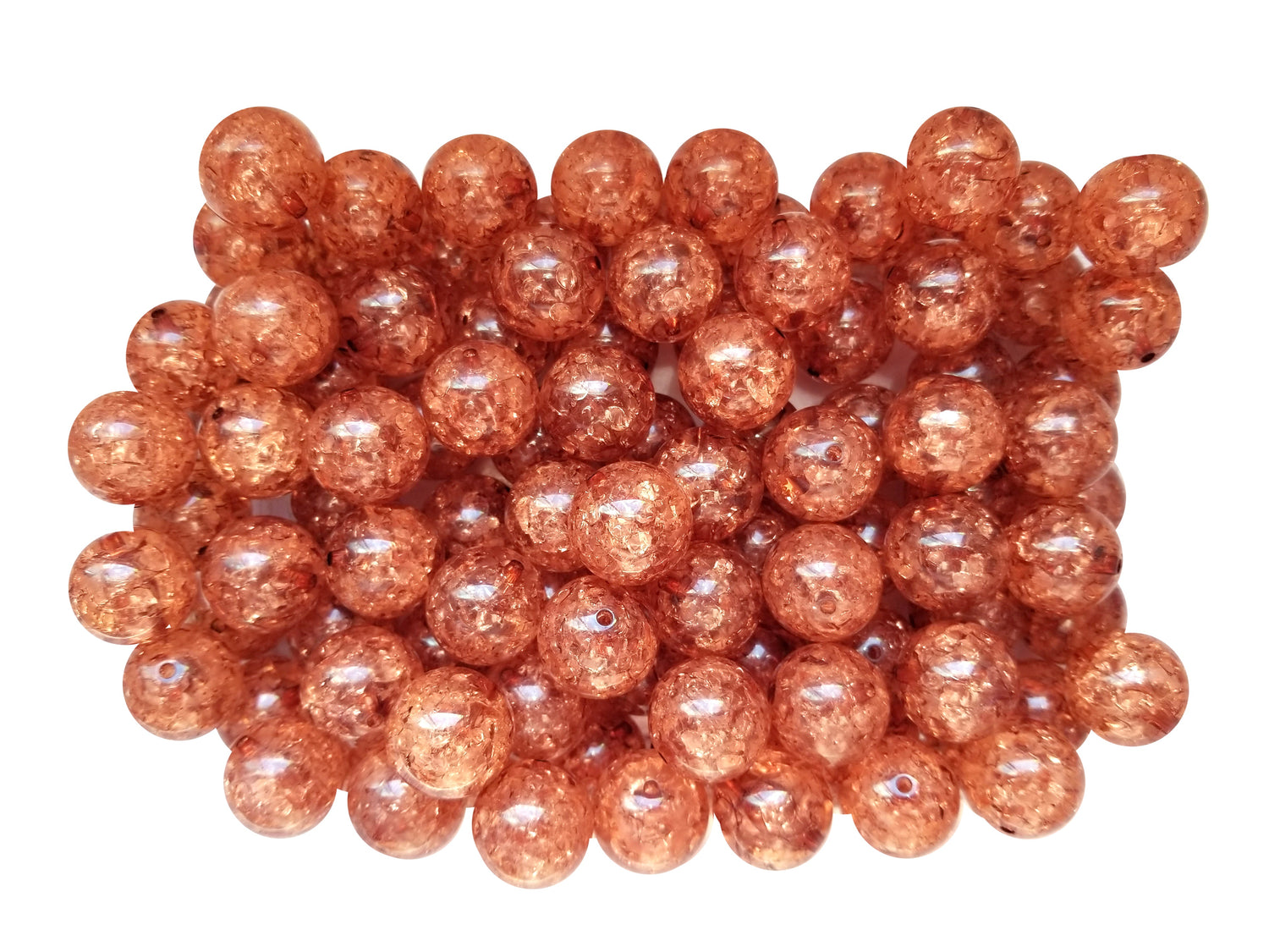 brown crackle 20mm bubblegum beads